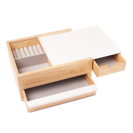 Umbra Umbra 290245-668 Stowit Jewelry Box - White & Natural 290245-668